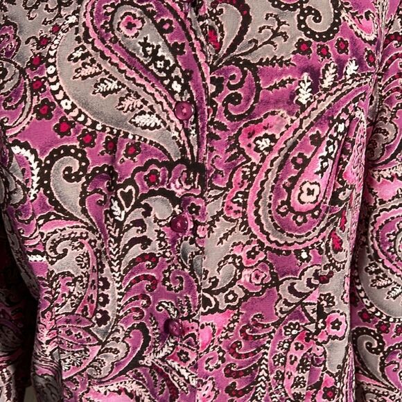 Laura Scott Petite Button-Down Top | 3/4 Sleeve | Size Medium P - Picture 2 of 7